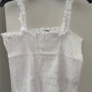 Old Navy White Ruffled Women's Top